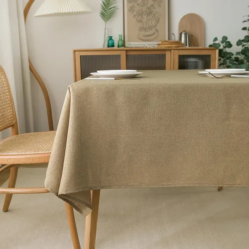 Miniatura 11 de NLMUVW Mantel de Lino Marrón para Mesas Redondas, Mantel Pequeño Color Chocolate, Cubierta de Mesa Estilo Granja para Cocina, Comedor, Café, 36