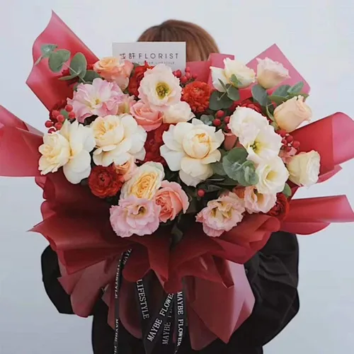 Miniatura 9 de Papel de regalo floral coreano, 40 hojas, suministros para floristería, papel de regalo para ramo de flores, suministros florales para flores Pasta
