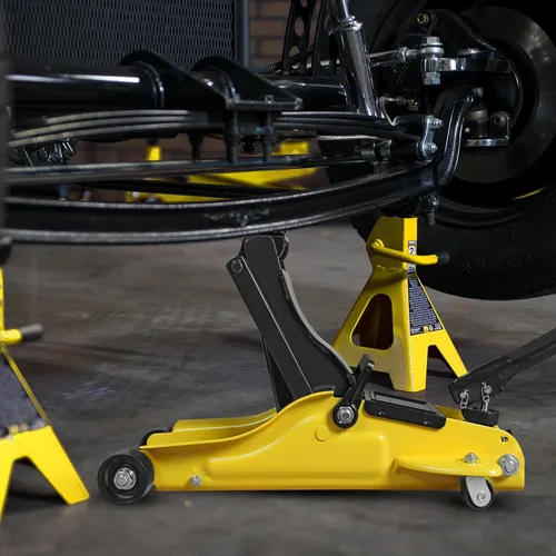 Miniatura 8 de YELLOW JACKET Gato de carretilla de 2.5 toneladas con estuche de transporte Gato hidráulico de piso de bajo perfil para automóviles con bomba
