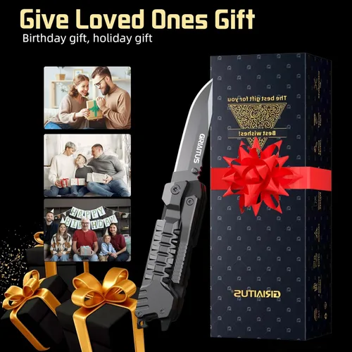 Miniatura 6 de Regalos de multiherramienta para hombres, rellenos de calcetines de Navidad para papá de hija e hijo, cuchillo multiherramienta 17 en 1 EDC,