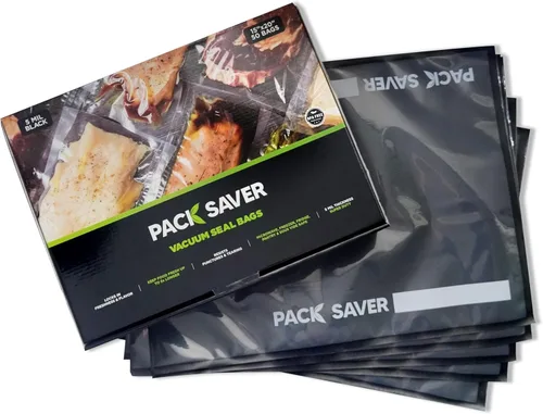 Miniatura 9 de Bolsas selladoras al vacío, paquete de 50 – Bolsas de almacenamiento de alimentos precortadas resistentes de 11 x 19 pulgadas, para ahorrar