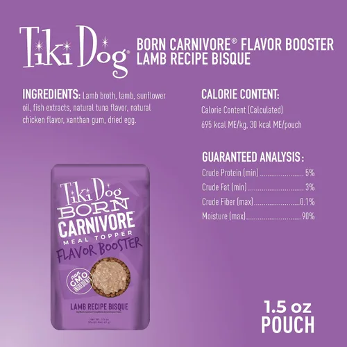 Miniatura 5 de Tiki Dog Born Carnivore Dog - Golosinas para perros - Bisque - Cordero - Bolsa de 1.5 onzas