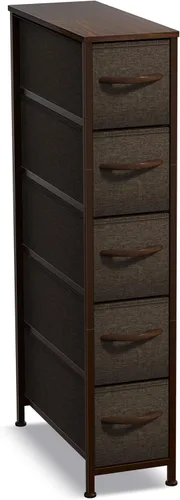 Miniatura 8 de Sorbus Cómoda Estrecha para Niños con 4 Cajones - Cajonera de Almacenamiento Vertical Delgada con Marco de Acero, Superficie de Madera y Tinte pastel