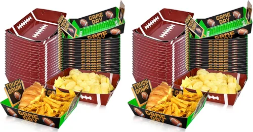 Miniatura 8 de Kit de suministros para fiesta de fútbol de Gatherfun para 36: Platos grandes de comida de fútbol, tazones desechables, bandejas de comida - Ideal