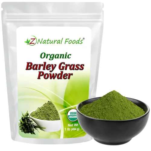 Polvo de hierba de cebada orgánica, rico en antioxidantes, polvo de césped orgánico potenciador de energía, superalimento 100% natural, vegano, sin