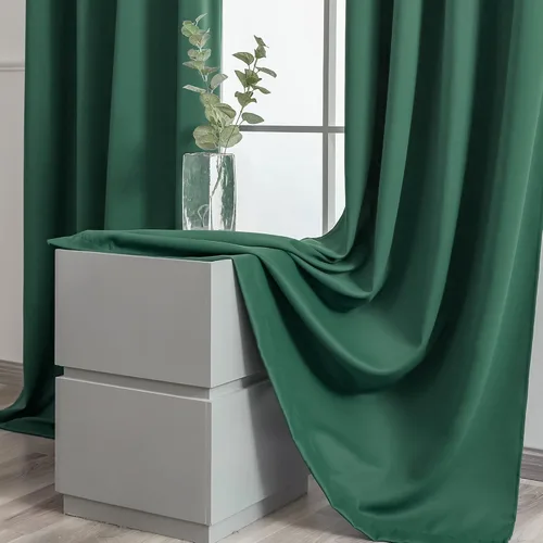 Miniatura 5 de YGO - Cortinas verdes de 183 cm de ancho por 213 cm de largo para dormitorio - Cortinas opacas con ojales en la parte superior, extra anchas