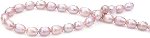 Miniatura 5 de Beadia - Cuentas de perlas naturales en forma de arroz, moradas, perlas cultivadas en agua dulce, piedras preciosas sueltas, de 6-7 mm, para hacer