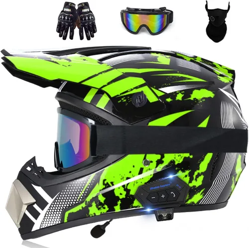 Miniatura 7 de Casco de motocross Bluetooth para adultos, casco de motocross, aprobado por DOT/ECE, perfecto para motocicletas de motocross, motos de cross, ATV