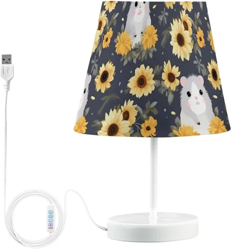Miniatura 10 de ODAWA Desk Lamp Dimmable Vintage Seashell Blue Bedroom Lamps with USB Ports Table Lamps for Bedroom
