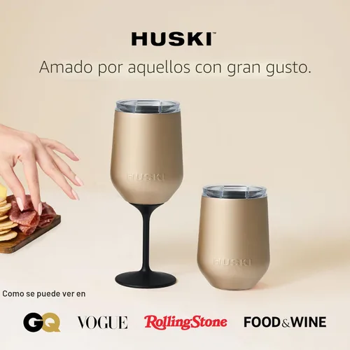 Miniatura 8 de Huski Vaso de vino 2.0 NUEVO Diseño galardonado con tallo desmontable Copa de vino de acero inoxidable premium con tapa Vaso con triple