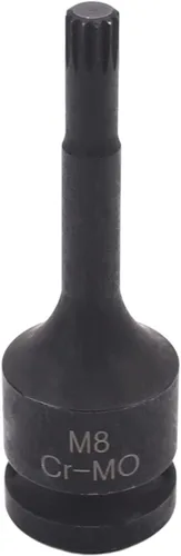 Miniatura 10 de Utoolmart Broca de impacto negra, 1/2 pulgada M10 Impact Triple Square Spline Socket, acero cromado molibdeno, herramienta de reparación de broca
