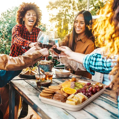 Miniatura 5 de Recipiente de almacenamiento de alimentos con tapa para tabla de cortar, bandeja de aperitivos con compartimento para bolsa de hielo y divisor Crema