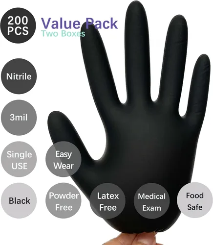 Miniatura 2 de Dr.GreenPanda Nitrile Gloves - 3 Mil - Food Safe & Medical Exam Disposable Gloves - Latex Free Powder Free Non-Sterile