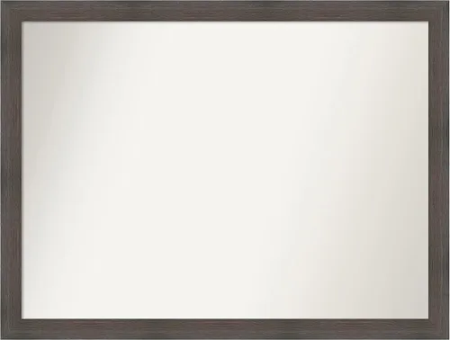 Miniatura 535 de Amanti Art Espejo de pared personalizado no biselado (24 x 27 pulgadas), marco estrecho de nogal chipre - varios tamaños personalizados - Espejo