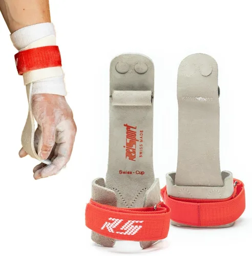 Miniatura 10 de Reisport Puños de gimnasia para hombre, de cuero duradero, para anillos de gimnasia para hombres y niños, equipo de gimnasia y accesorios