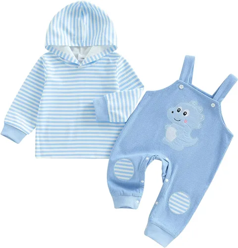 Miniatura 137 de Conjunto de ropa de otoño e invierno para bebé y niño, sudadera larga con capucha y pantalones para niños pequeños, 6, 12, 18, 24 meses, 2T