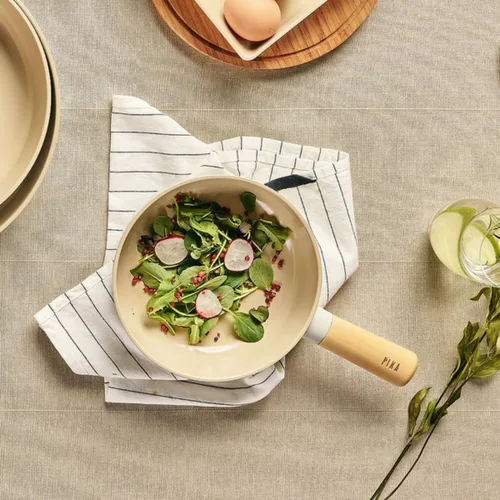 Miniatura 3 de FIKA - Mini wok de 7 pulgadas con mango de madera, utensilios de cocina compatibles con inducción para todas las estufas, sartén de revestimiento