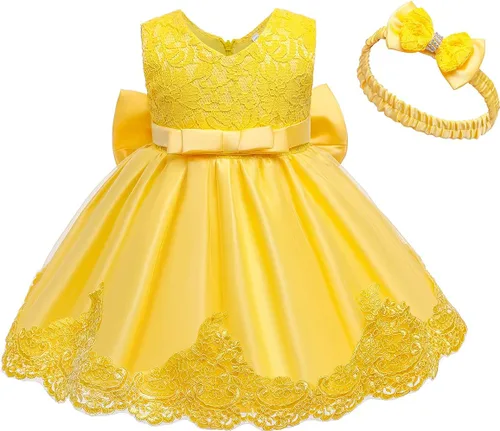 Miniatura 2 de Jup'Elle Vestidos de niña de flores para boda, vestido bordado formal para niñas, vestido de princesa para bebé, para desfiles, fiesta, con tocado