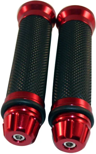 Miniatura 3 de Puños de gel para manillar negro con tapas de extremo CNC rojas compatibles para Ducati 899 Panigale 2015