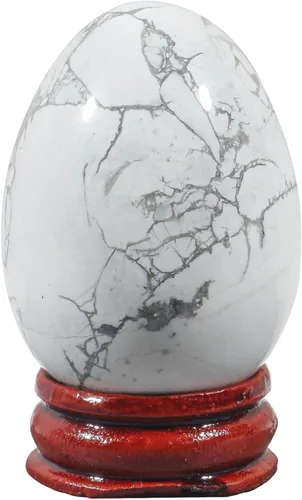 Miniatura 16 de Fekuar Figura de huevo de piedra, cristal curativo pulido, escultura de esfera con soporte de madera, obsidiana negra natural, 1.8 pulgadas