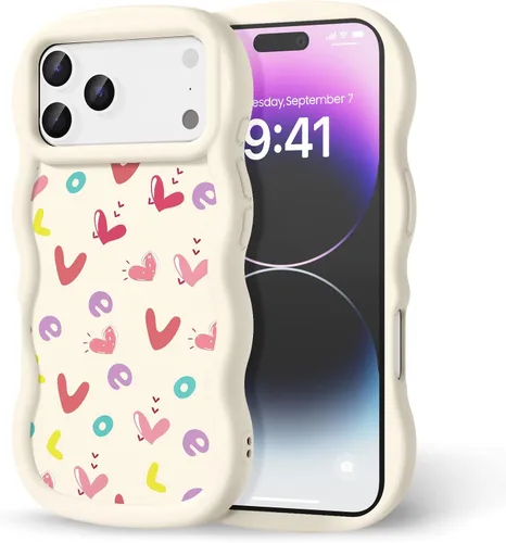 Miniatura 81 de Compatible con iPhone SE/8/7 Funda para Mujeres y Niñas, Marco Ondulado Rizado con Patrón Lindo, Estética Delgada Suave Silicona TPU Parachoques