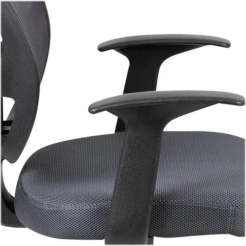 Miniatura 10 de Flash Furniture Flash Fundamentals Silla de oficina ergonómica giratoria de malla gris con brazos