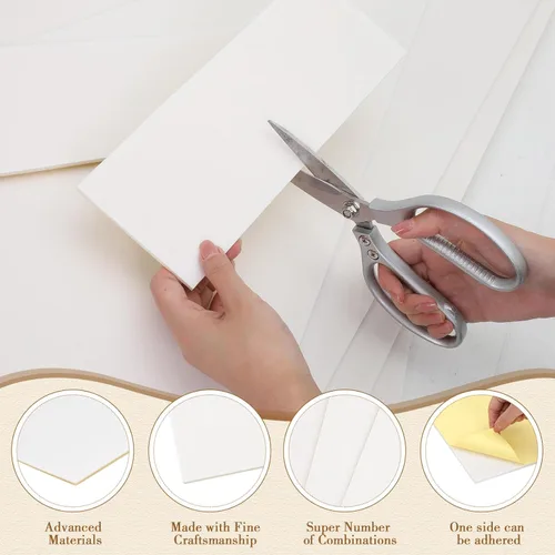 Miniatura 5 de Kathfly 10 tableros de espuma autoadhesivos a granel de 40 x 30 pulgadas, tablero grande de espuma con núcleo de espuma gigante con 1 tablero Blanco