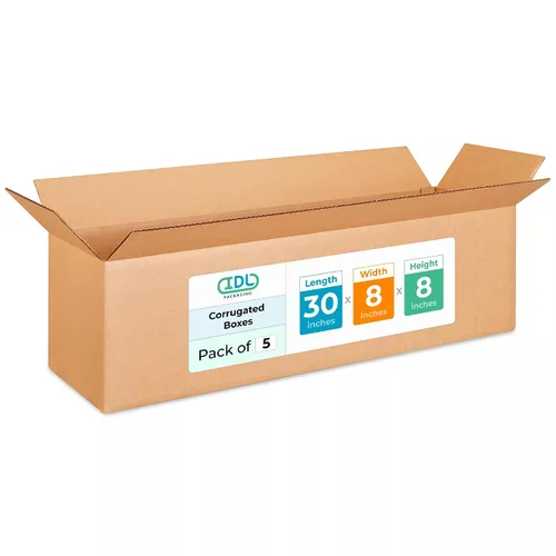 Miniatura 115 de IDL Packaging Paquete de 5 cajas de envío altas de 8 x 8 x 48 pulgadas, extra resistentes de 200 libras frente a caja regular, cajas de mudanza