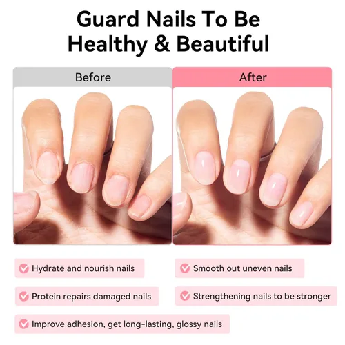Miniatura 4 de Nail Ridge Filler - Capa base para fortalecer las uñas, relleno de cresta para uñas irregulares dañadas, fórmula de proteína VE, base lisa