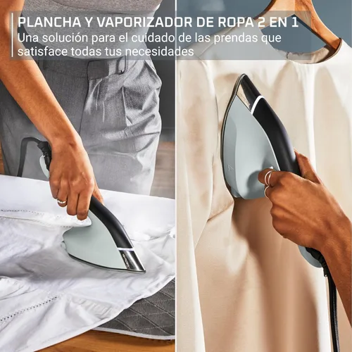 Miniatura 3 de Rowenta Plancha y vaporizador Duo Force 2 en 1 para ropa, plancha de vapor de 1700 W, suela de acero inoxidable, ultraligera, tanque de agua