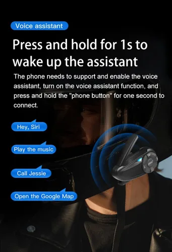Miniatura 8 de Auriculares de intercomunicación Bluetooth para casco de motocicleta Q7 7 Riders Group 750mAh IP65 impermeable/CVC reducción de ruido/conectable
