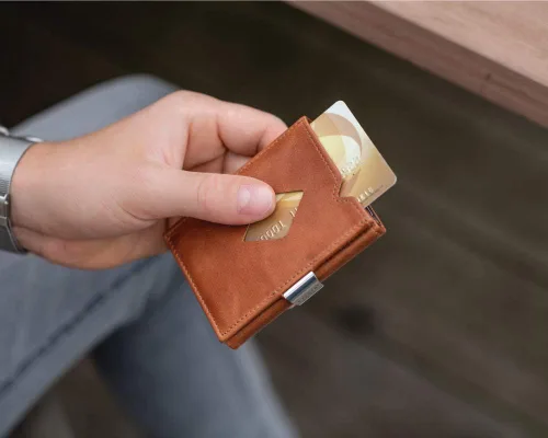 Miniatura 7 de EXENTRI Multiwallet con clip de bloqueo de acero inoxidable y bolsillo para monedas