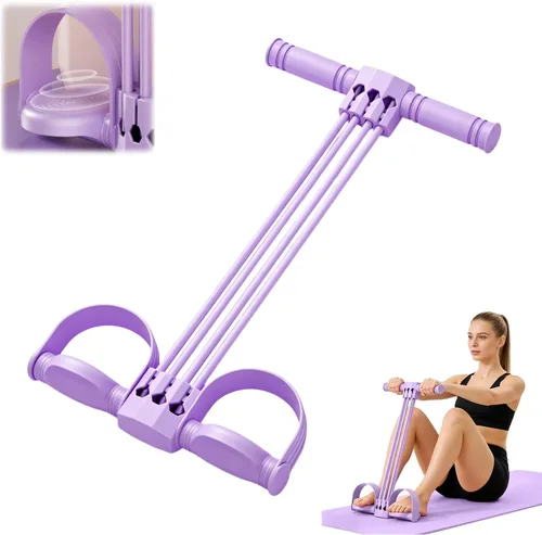 Bandas de resistencia de pedal mejoradas con asas, banda de entrenamiento multifunción de 6 tubos para entrenamiento de abdomen, cintura, brazos,