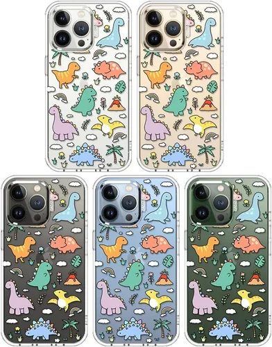 Miniatura 3 de MOSNOVO - Funda para iPhone 13 Pro, grado militar, probada en caídas de 6.6 pies, transparente con diseño de tierra de dinosaurios Transparente