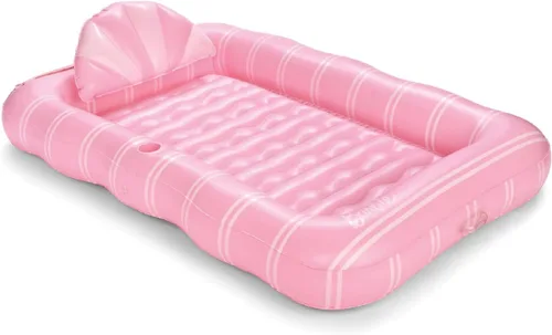 Miniatura 11 de FUNBOY Tanning Pool Lounger Float, XL 72'' x 48'' Pool Float with Custom Pillow and Large Cup Holder, Perfect for Pool or Backyard. Azul