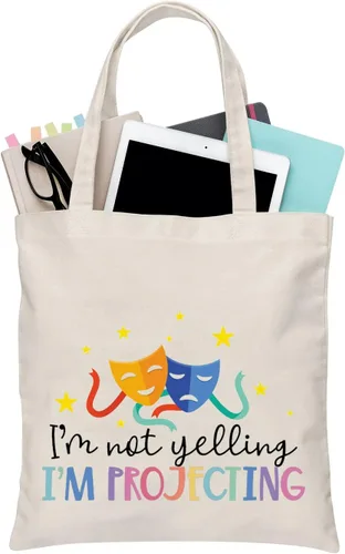 BDPWSS Bolsa de teatro Drama Actor Actriz Regalo Comedia Tragedia Máscara Bolsa de teatro Bolsa de viaje I'm Not Yelling I'm Projecting