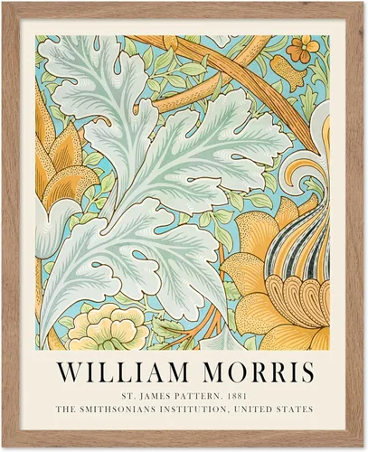 Miniatura 41 de Poster Master Póster vintage de William Morris, estampado de patrón retro de Santiago, arte de flores, arte de patrón textil, regalo para hombres