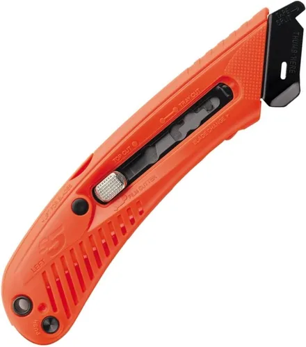 Pacific Handy Cutter S5L Cortador de seguridad, cuchillo utilitario retráctil para zurdos, cortador de película ergonómico, separador de cinta sin