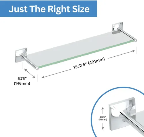 Miniatura 3 de Gatco 5586 Waterline - Estante de cristal, cromado