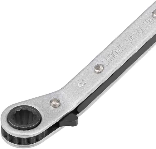 Miniatura 5 de uxcell Llave de trinquete reversible, extremo de caja doble de 0.315 in x 0.394 in, Cr-V