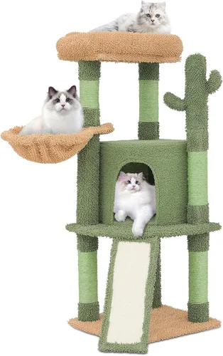 Miniatura 15 de Colección Athena - Pequeño Árbol para Gatos con Torre y Rascador, Árbol para Gatos Moderno y Bonito de 32 Pulgadas con Confortable Nido, Bola