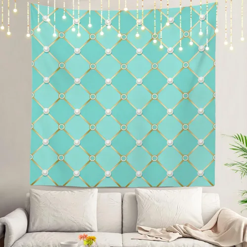 Miniatura 106 de Shrahala Tapiz de pared azul brillante, acuarela azul degradado para colgar en la pared, tapiz grande decorativo de fibra de poliéster, dobladillo