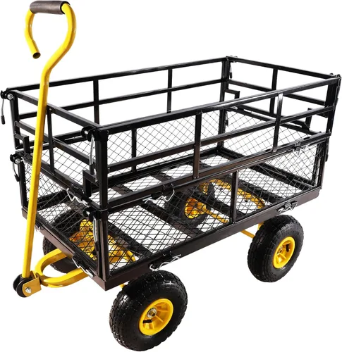 Miniatura 7 de Con un remolque de cuatro ruedas con un lado desmontable de doble cubierta, el coche de red multifuncional de acero resistente se puede utilizar