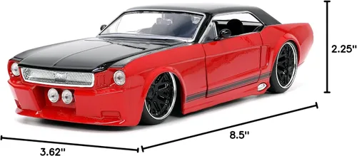 Miniatura 8 de Jada Big Time Muscle 1:24 1965 Ford Mustang - Auto fundido a presión (rojo/negro)