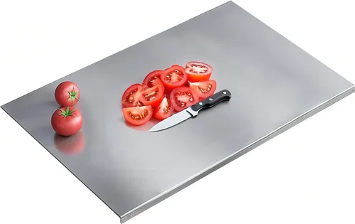 Miniatura 9 de Tabla de cortar de acero inoxidable 304 - Tabla de cortar de cocina de acero inoxidable antideslizante, apta para lavavajillas, ideal para carne