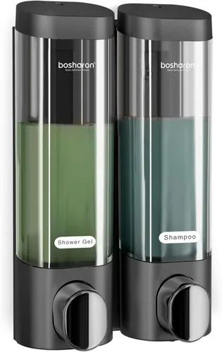 Miniatura 9 de Dispensador de jabón de ducha 2 en 1, dispensador de champú y acondicionador de cámara de 10.1 fl oz, dispensador de champú para ducha montado