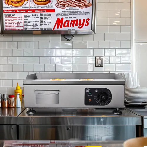 Miniatura 2 de WeChef 22 "Plancha comercial 3000 W Plancha eléctrica de encimera antiadherente plana de acero inoxidable ajustable restaurante parrilla control