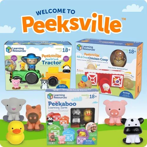 Miniatura 7 de Learning Resources Peekaboo Learning Farm - Animales de granja para niños pequeños, juegos educativos Montessori de motricidad fina, juguetes
