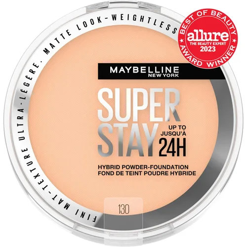 Miniatura 2 de Maybelline Super Stay Hasta 24HR Base Híbrida en Polvo, Maquillaje de Cobertura Media a Completa, Acabado Mate, 130, 1 Unidad SUPERSTAY POLVO 130
