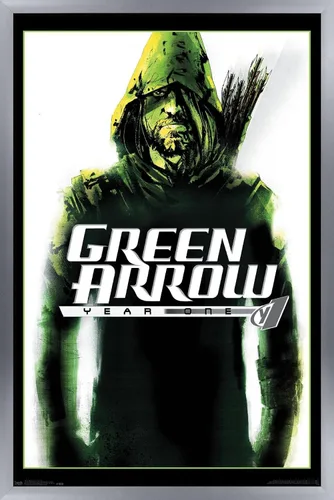 Miniatura 9 de Trends International DC Comics - Póster de pared con diseño de flecha verde, año uno, 14.725 x 22.375 pulgadas, versión enmarcada de madera